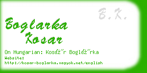boglarka kosar business card